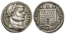 Maximianus Herculius, first reign 286-305 Argenteus Antioch circa 298, AR 19.5mm., 3.28g. MAXIMIA – NVS AVG Laureate head r. Rev. VIRTVS – MILITVM Thr...