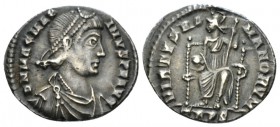 Magnus Maximus, 383-388 Siliqua Trier circa 383-388, AR 18.5mm., 2.01g. Magnus Maximus, 383-388. 383-388, AR 17mm, 2.01g. Draped and cuirassed bust to...