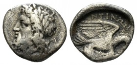 Sicily, Agrigentum Litra circa 279-241, AR 12.5mm., 1.11g. Head of Zeus l. Rev. Eagle standing r. SNG ANS 1111. 

Rare, Toned, Very Fine/About Very ...