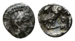 Attica, Athens Hemiobol circa 455-450, AR 7.5mm., 0.35g. Head of Athena r., wearing crested Attic helmet. Rev. Owl, with closed wings, standing r. wit...