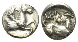 Cilicia, Celenderis Obol circa 425-400, AR 9mm., 0.89g. Forepart of Pegasus r. Rev. Goat crouching r., looking backwards. SNG Aulock 5635 var. - SNG F...