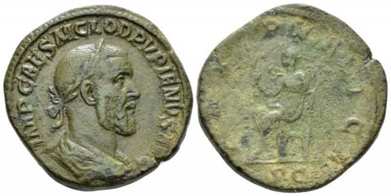 Pupienus, 22nd April–29th July 238. Sestertius April-July 239, Æ 31mm., 22.56g. ...