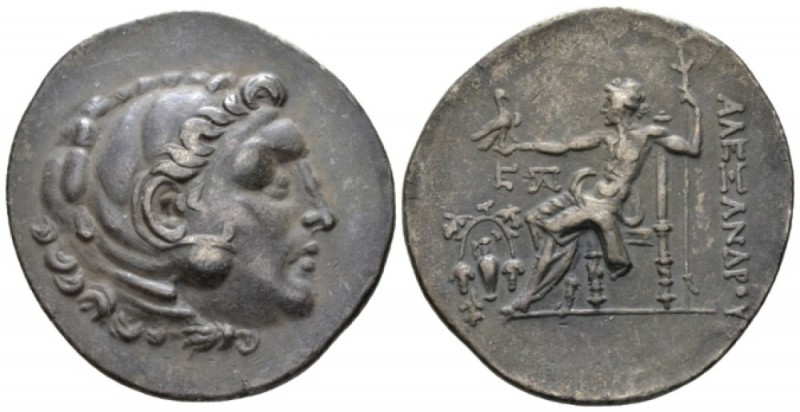 Kingdom of Macedon, Temnos Tetradrachm circa 188-170, AR 36mm., 16.52g. Head of ...