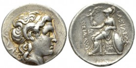 Kingdom of Thrace, Lysimachus 323 – 281 a Lampsacus Tetradrachm circa 297-281, AR 29.5mm., 17.03g. Diademed head of deified Alexander r., with the hor...