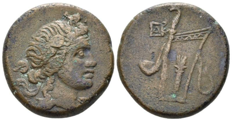 Pontus, Panticapeum Bronze circa I cent. BC, Æ 26mm., 16.97g. Head of Dionysus r...