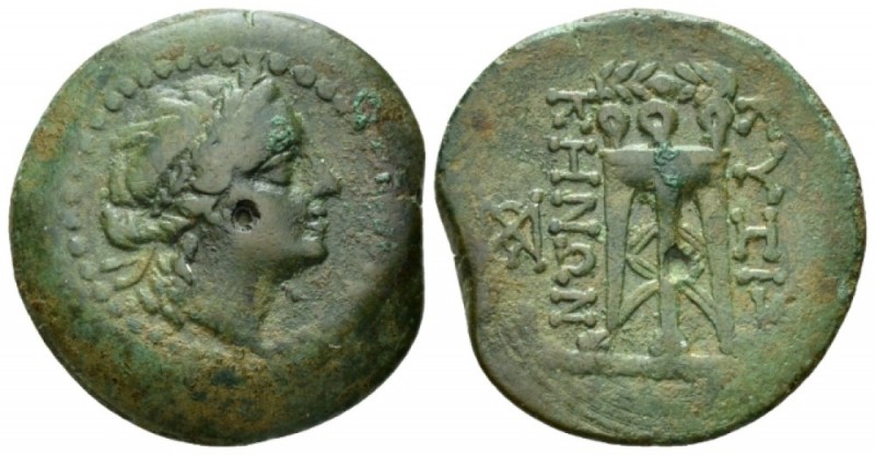 Mysia, Cycus Bronze II-I cent., Æ 27mm., 8.54g. Wreathed head of Kore Soteira r....