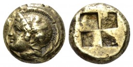 Ionia, Phocaea Hecte circa 478-387, EL 11mm., 2.53g. Ionia, Phokaia Hekte – Sixth Stater circa 478-387 BC, EL 10mm, 2.53g. Helmeted head of Athena l.;...
