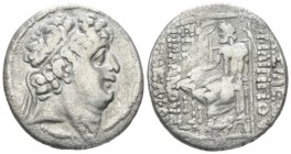 The Seleucid Kings, in the name and types of the Seleucid king Philip I Philadelphus. Antioch Tetradrachm circa 47-46, AR 26.5mm., 14.43g. Diademed he...