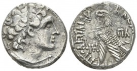 The Ptolemies, Ptolemy XII, 80-51 Alexandria Tetradrachm circa 64-63, AR 23.5mm., 11.68g. Diademed head r., wearing aegis. Rev. Eagle standing l. on t...