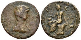 Corinthia, Corinth Plautilla, wife of Caracalla Bronze circa 198-211, Æ 23mm., 5.53g. Draped bust r. Rev. The nymph of Peirene seated on rocks l., hol...