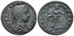 Ionia, Ephesus Valerian I, 253-260 Bronze 253-260, Æ 25.5mm., 6.83g. Laureate, draped and cuirassed bust r. Artemis advancing r., drawing arrow from q...