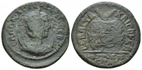 Ionia, Metropolis Salonina, wife of Gallienus Bronze circa 253-268, Æ 28mm., 7.73g. Diademed and draped bust r., set on crescent. Rev. Prize crown, wi...