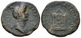 Phrygia, Laodicea ad Lycum Domitia, wife of Domitian Bronze 82-96, Æ 21.5mm., 5.21g. Draped bust r. Rev. Tetrastyle temple. RPC 1290. BMC 188.

Good...