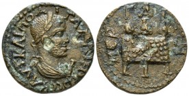 Pamphilia, Perge Gallienus, 253-268 10 Assaria circa 253-268, Æ 28mm., 16.47g. Laureate, draped and cuirassed bust r. Rev. ΠЄP / ΓAI / ΩN Money chest ...