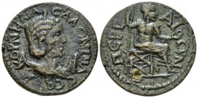 Pamphilia, Perge Salonina, wife of Gallienus 10 Assaria circa 254-268, Æ 31.5mm., 16.56g. Diademed and draped bust r., set on crescent; in front, I (m...