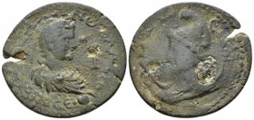 Pamphilia, Sillyum Valerian II Caesar, 253-255 10 Assaria circa 253-255, Æ 35mm., 18.51g. Laureate, draped and cuirassed bust r.; before, I. Rev. CΙΛΛ...