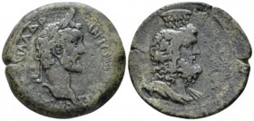 Egypt, Alexandria Antoninus Pius, 138-161 Drachm circa 141-142 (year 5), Æ 35mm., 24.55g. Laureate head r. Rev. Draped bust of Serapis r., wearing orn...