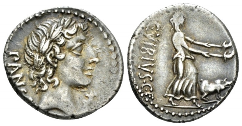 C. Vibius C.f. Pansa. Denarius 90, AR 19mm., 3.87g. PANSA Laureate head of Apoll...