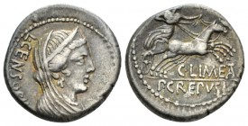 P. Crepusius, C. Limetanus and L. Censorinus. Denarius 82, AR 17.5mm., 4.06g. L·CENSORIN Diademed, draped, and veiled bust of Venus r., wearing earrin...