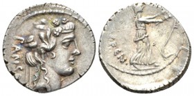 C. Vibius C.f. Cn. Pansa Caetronianus Denarius 48, AR 19mm., 3.73g. PANSA Ivy-wreathed head of Liber r. Rev. C·VIBIVS·CF·CN Ceres walking r. with torc...