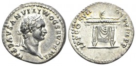 Domitian, 81-96 Denarius circa 81, AR 18.5mm., 3.26g. Laureate head r. Rev. Throne of Jupiter with thunderbolt. C 575. RIC 70.

Attractive old cabin...