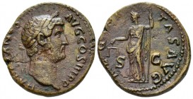 Hadrian, 117-138 As circa 134-138, Æ 25.5mm., 11.88g. Laureate head r. Rev. Aequitas standing l., holding scales and rod. RIC 795. C 126.

Nice brow...
