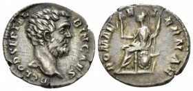Clodius Albinus Caesar 193-195 Denarius circa 193-195, AR 19mm., 2.98g. Bare head r. Rev. Roma seated l. on shield, holding palladium and spear. C 61....