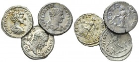 Septimius Severus, 193-211 Lot of three Denarii circa 193-211, AR 20mm., 10.11g. Lot of three denarii, including: Septimius Severus, 193-211. RIC 226;...