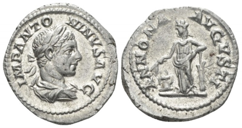 Elagabalus, 218-222 Denarius circa 219-220, AR 19.5mm., 3.05g. Laureate and drap...