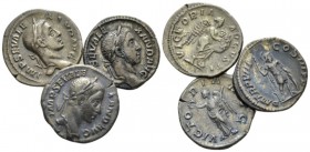 Severus Alexander, 222-235 Lot of 3 Denarii circa 222-235, AR 19mm., 8.44g. Lot of three denarii, including RIC 218, RIC 91 and RIC 212.

Toned. Goo...