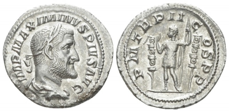 Maximinus I, 235-238 Denarius circa 236, AR 10.5mm., 2.32g. Laureate and cuirass...