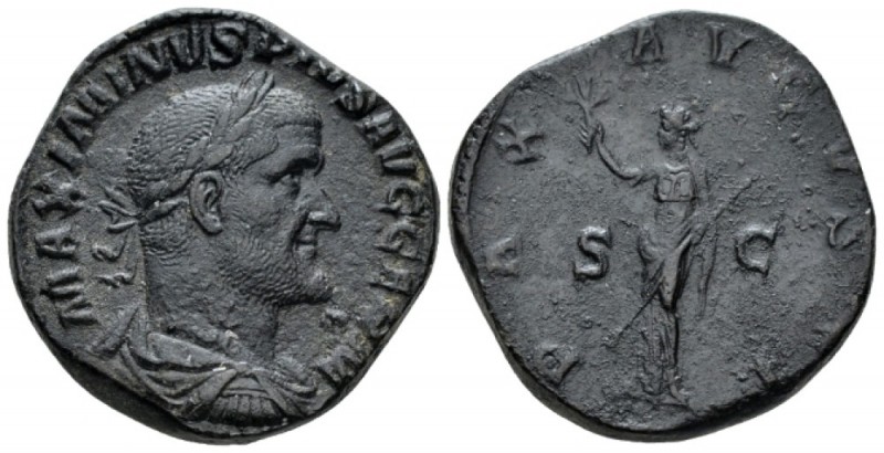 Maximinus I, 235-238 Sestertius circa 236-237, Æ 29mm., 23.96g. Laureate, draped...