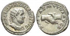 Balbinus, 22nd April – 29th July 238 Antoninianus 22 April- 29 June 238,, AR 22.5mm., 4.72g. IMP CAES D CAEL BALBINVS AVG Radiate, draped and cuirasse...