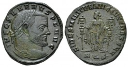 Severus II, 306-307 Follis Aquileia circa 306-307, Æ 26.5mm., 11.52g. Laureate head r. Rev. Fides standing facing, head turned l., holding standard in...
