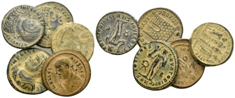 Licinius, 308-324 Lof of 5 follis circa 308-324, Æ 20mm., 15.40g. Lof of 5 folli...