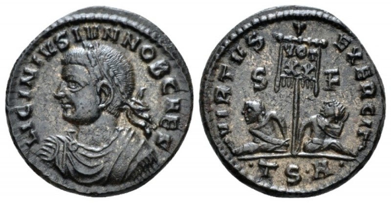 Licinius II caesar, 317-324 Follis Thessalonica circa 320, Æ 18.5mm., 2.92g. Lau...