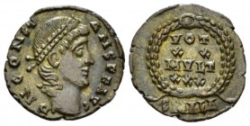 Constantius II, 337-361 Æ Alexandria circa 347-348, Æ 16mm., 1.25g. Laureate head r. Rev. VOT XX MVLT XX within laurel wreath, in exergue, SMALΔ. RIC ...