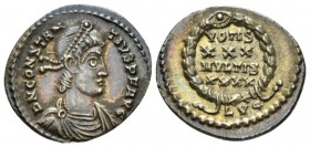 Constantius II, 337-361 Siliqua Lugdunum circa 360-361, AR 18.5mm., 2.39g. D N CONSTANTIVS P F AVG Pearl-diademed, draped, and cuirassed bust r. Rev. ...