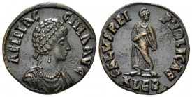 Aelia Flaccilla, wife of Theodosius I Æ circa 323-328, Æ 22.5mm., 4.78g. AEL FLACCILLA AVG Draped bust r., with elaborate head-dress, necklace and man...