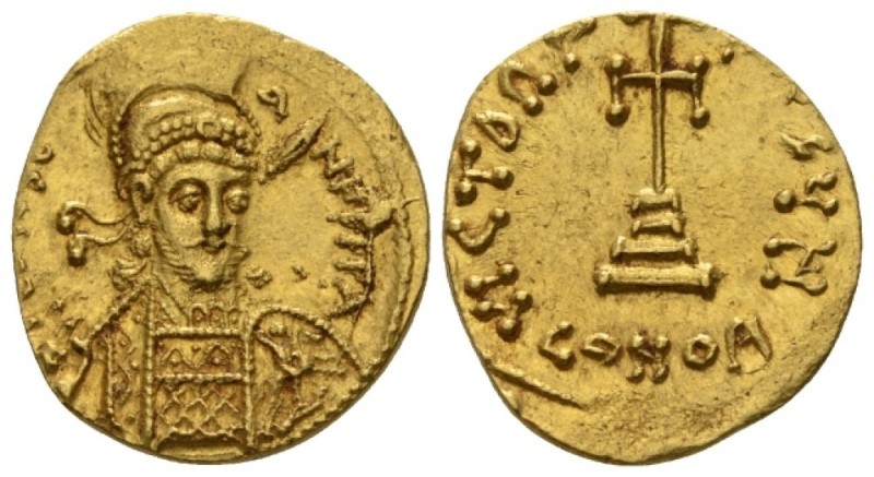 Constantine IV, Pogonatus 13 April 654 – 10 July 685 Solidus 681-685, AV 18mm., ...