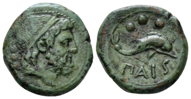 Lucania, Second Punic War. Poseidonia as Paestum Quadrans circa 218-201, Æ 17mm....