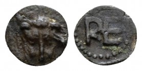 Bruttium, Rhegium Hexas circa 450-445, AR 6mm., 0.14g. Lion mask. Rev. RE. SNG ANS 656. Historia Numorum Italy 2482.

Rare, Toned, Good Very Fine/Ve...