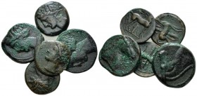The Carthaginians in Sicily and North Africa, Lot of 5 Bronzes circa 300-241, Æ 20mm., 20.51g. Lot of 5 bronzes.

Green patina, Very Fine.

 

...