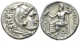 Kingdom of Macedon, Alexander III, 336 – 323 Lampsakos Tetradrachm circa 329-323, AR 25mm., 16.95g. Head of Herakles r., wearing lion skin. Rev. Zeus ...