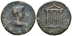 Pontus, Neocaesarea Caracalla, 198-217 Bronze circa 205-206, Æ 30mm., 16.23g. Laureate, draped and cuirassed bust r. Rev. Tetrastyle temple, in centre...