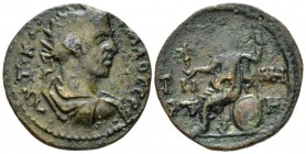 Pontus, Neocaesarea Trebonianus Gallus, 251-253 Bronze circa 251-252, Æ 28.5mm., 14.98g. Radiate, draped, and cuirassed bust r. Rev. Roma seated l. on...