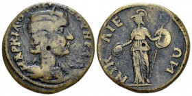 Bithynia, Nicaea Otacilia Severa, wife of Philip I Bronze circa 244-249, Æ 27.5mm., 12.03g. Draped and diademed bust r. Rev. Athena standing l., holdi...