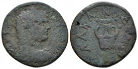 Caria, Alabanda Caracalla, 198-217 Bronze 198-217, Æ 25mm., 9.84g. Laureate, draped, and cuirassed bust r. Rev. Kithara. SNG München 49. SNG von Auloc...