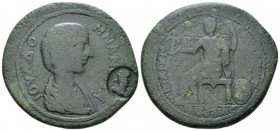 Caria, Stratonicaea Julia Domna, wife of Septimius Severus Bronze circa 193-211, Æ 37mm., 23.42g. Laureate, draped and cuirassed bust r, countermark: ...