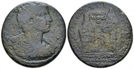 Lydia, Sardes. Homonoia with Hypaipa Caracalla, 198-217 Bronze circa 215-217, Æ 33mm., 17.84g. Laureate, draped and cuirassed bust r. Rev. Demeter of ...